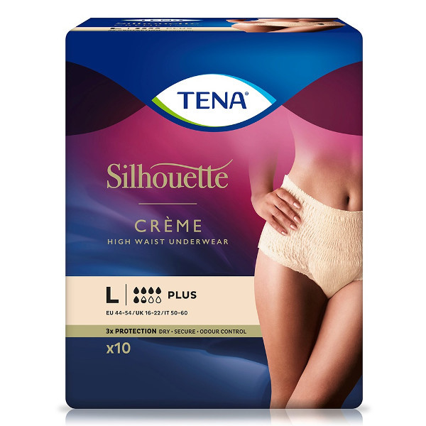 Tena Silhouette Plus Creme Large, 10 Stk.